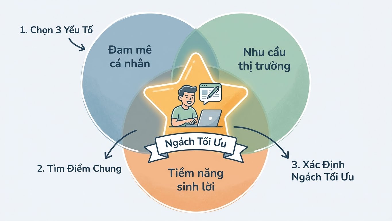 Tìm ngách blog lý tưởng tại giao điểm của đam mê, nhu cầu và lợi nhuận.