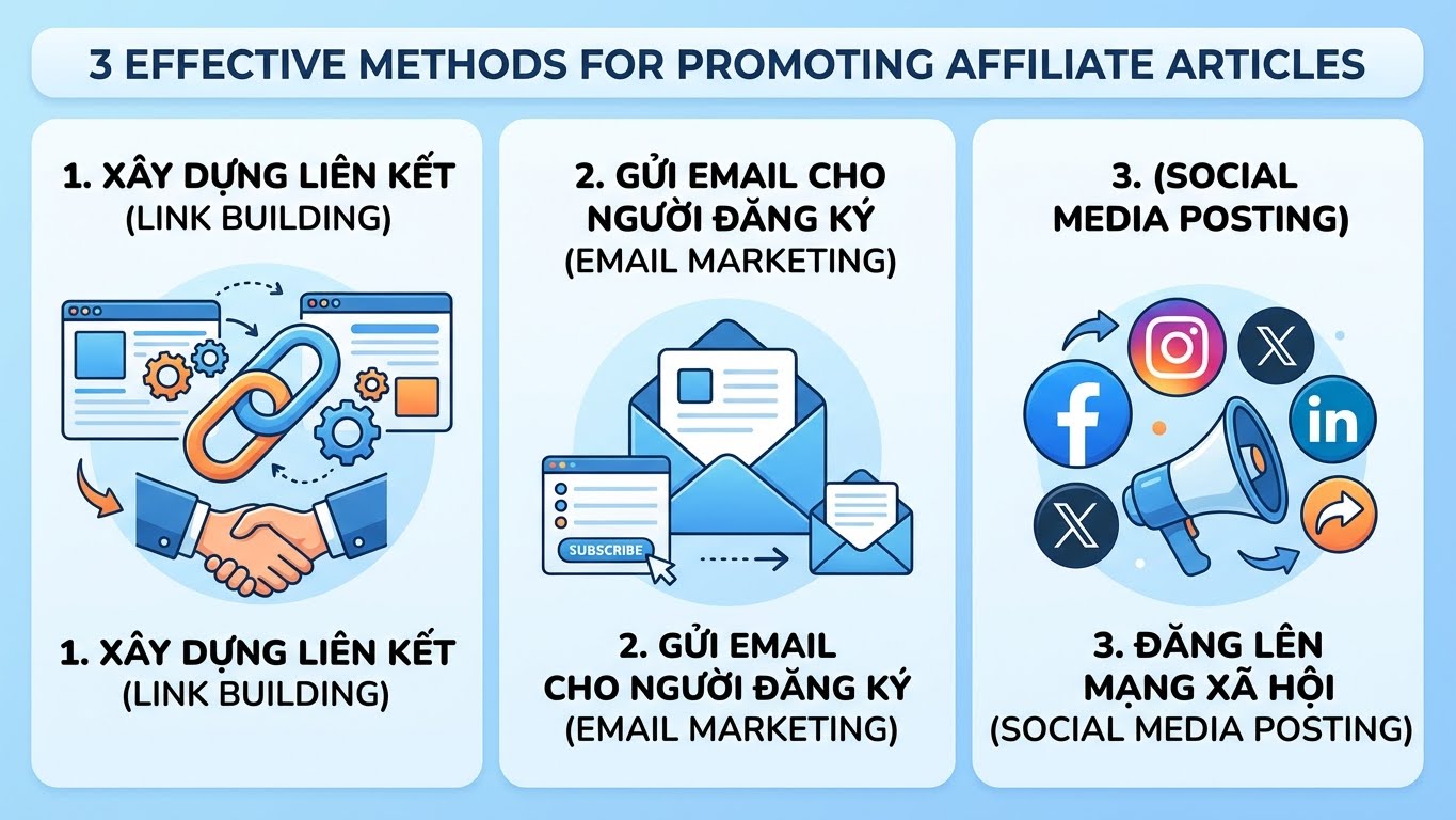 Các chiến lược hiệu quả để quảng bá nội dung tiếp thị liên kết của bạn.