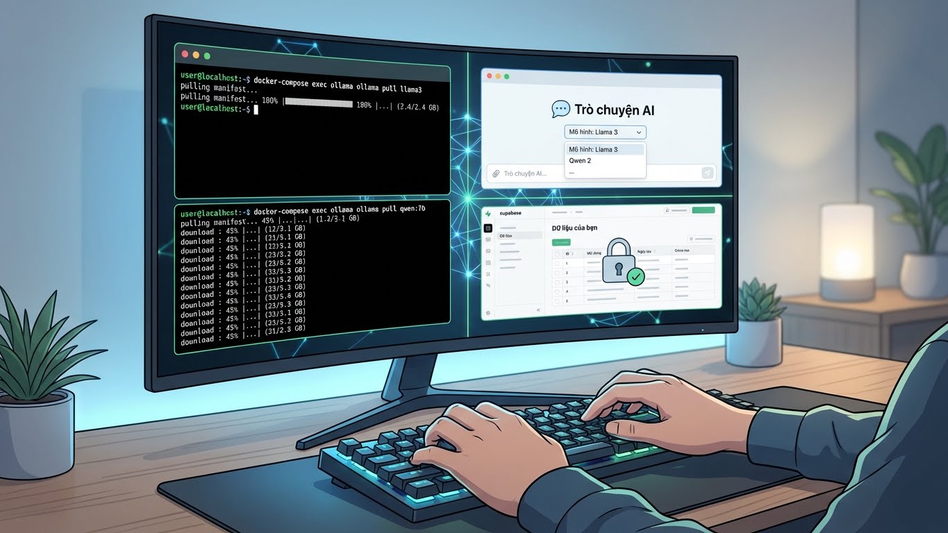 Tự tay tải về, kích hoạt mô hình AI và làm chủ dữ liệu của bạn ngay trên hệ thống VPS riêng. Hoàn toàn trong tầm kiểm soát!