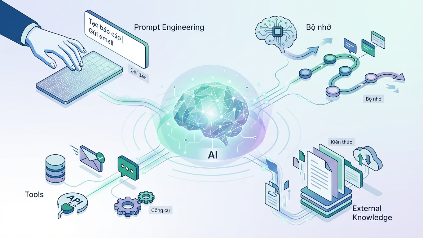 Xây dựng tác nhân AI mạnh mẽ thật dễ dàng: Từ chỉ dẫn thông minh đến công cụ hành động, tất cả không cần lập trình.