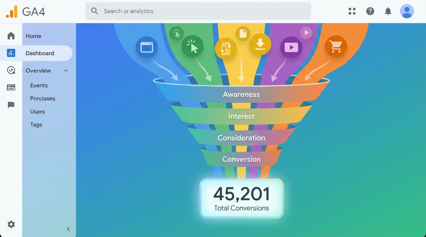 GA4 events và conversion tracking setup 2026
