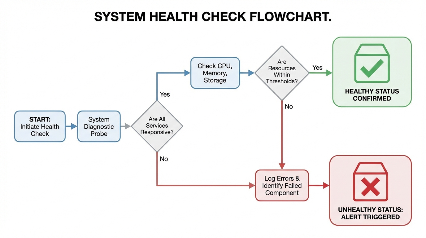 Container health check flow diagram