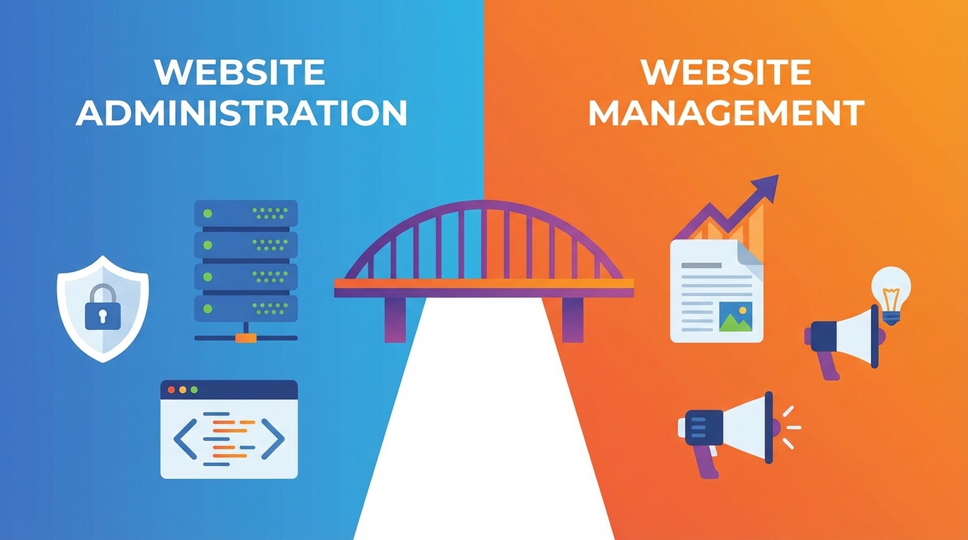 Phân biệt Quản trị website và Quản lý website 2026
