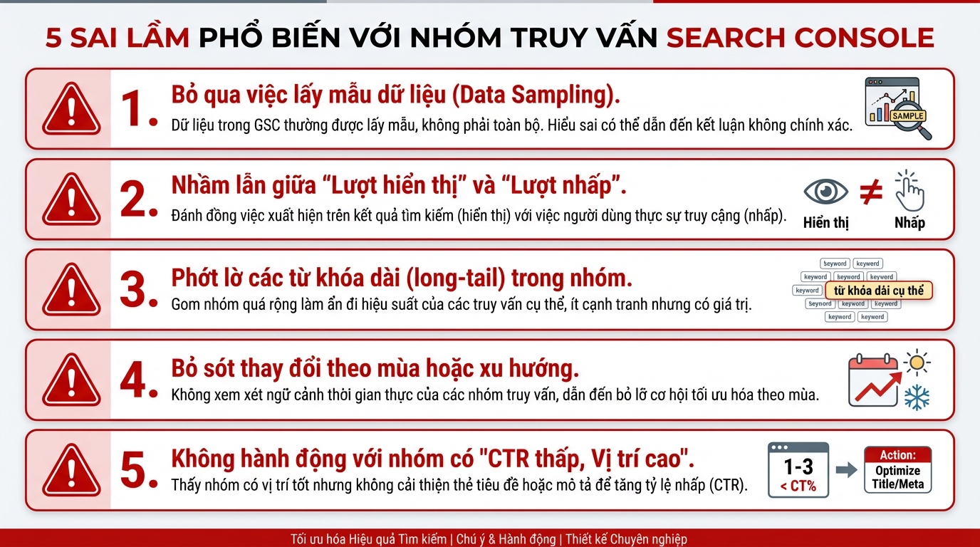 5 sai lầm phổ biến khi dùng Search Console Query Groups