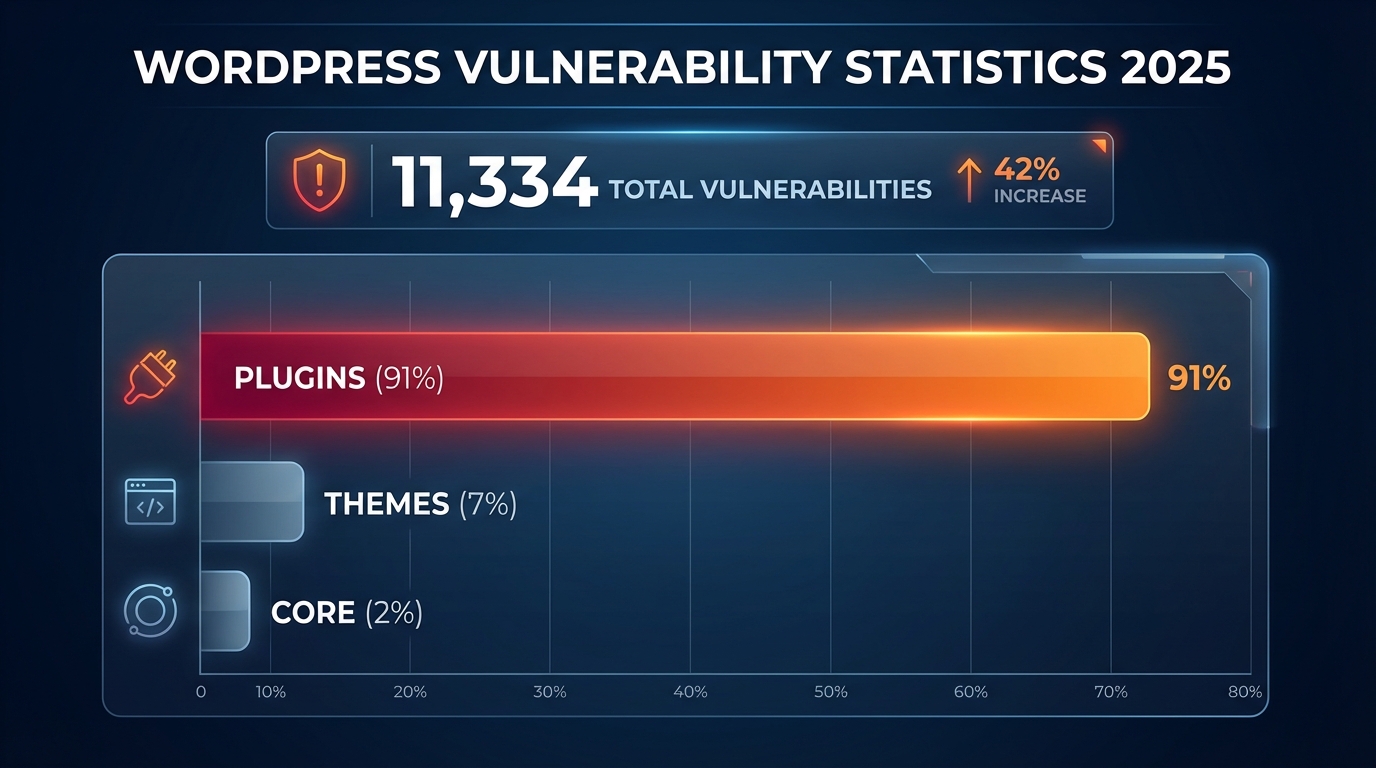 Biểu đồ thống kê lỗ hổng WordPress 2025 từ Patchstack