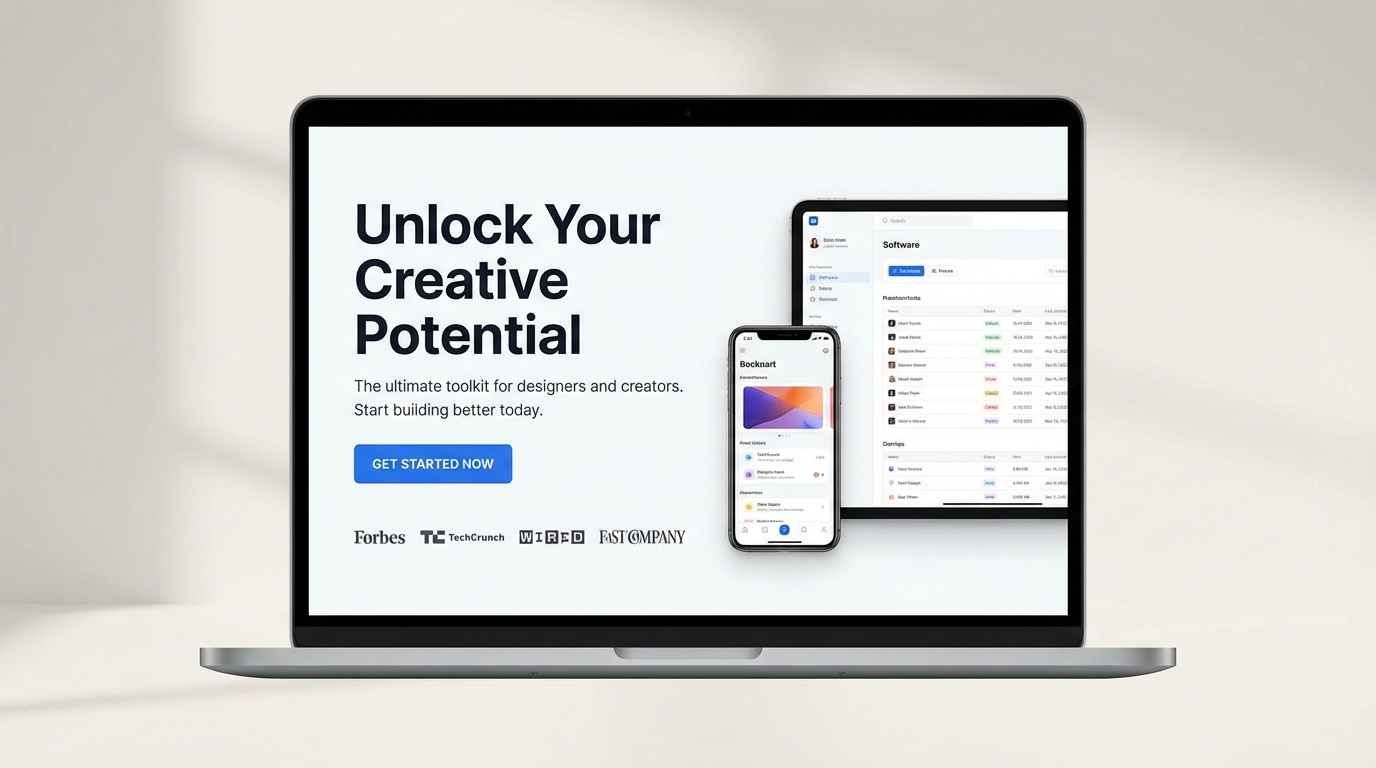 Mockup giao diện landing page tối ưu hành trình mua hàng với các thành phần chuyển đổi cao