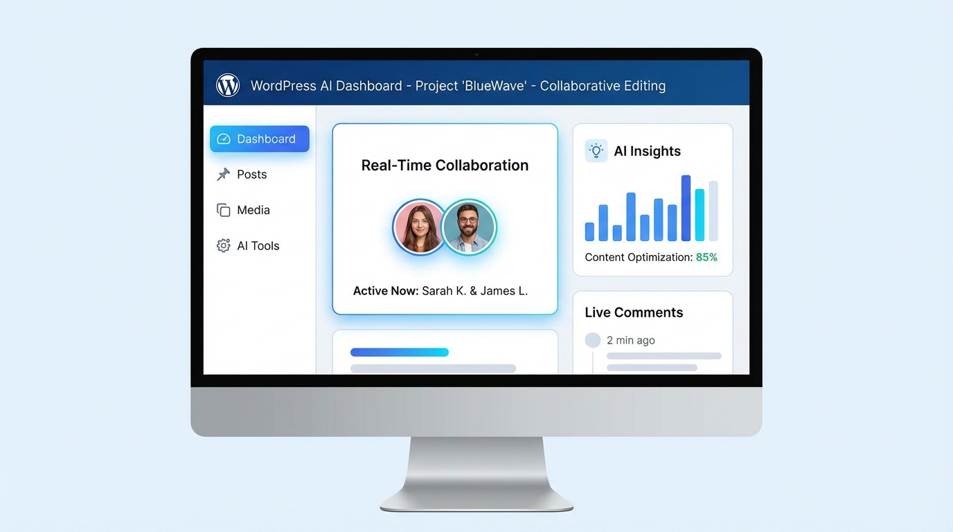 WordPress 7.0 dashboard with new AI integration and collaboration features