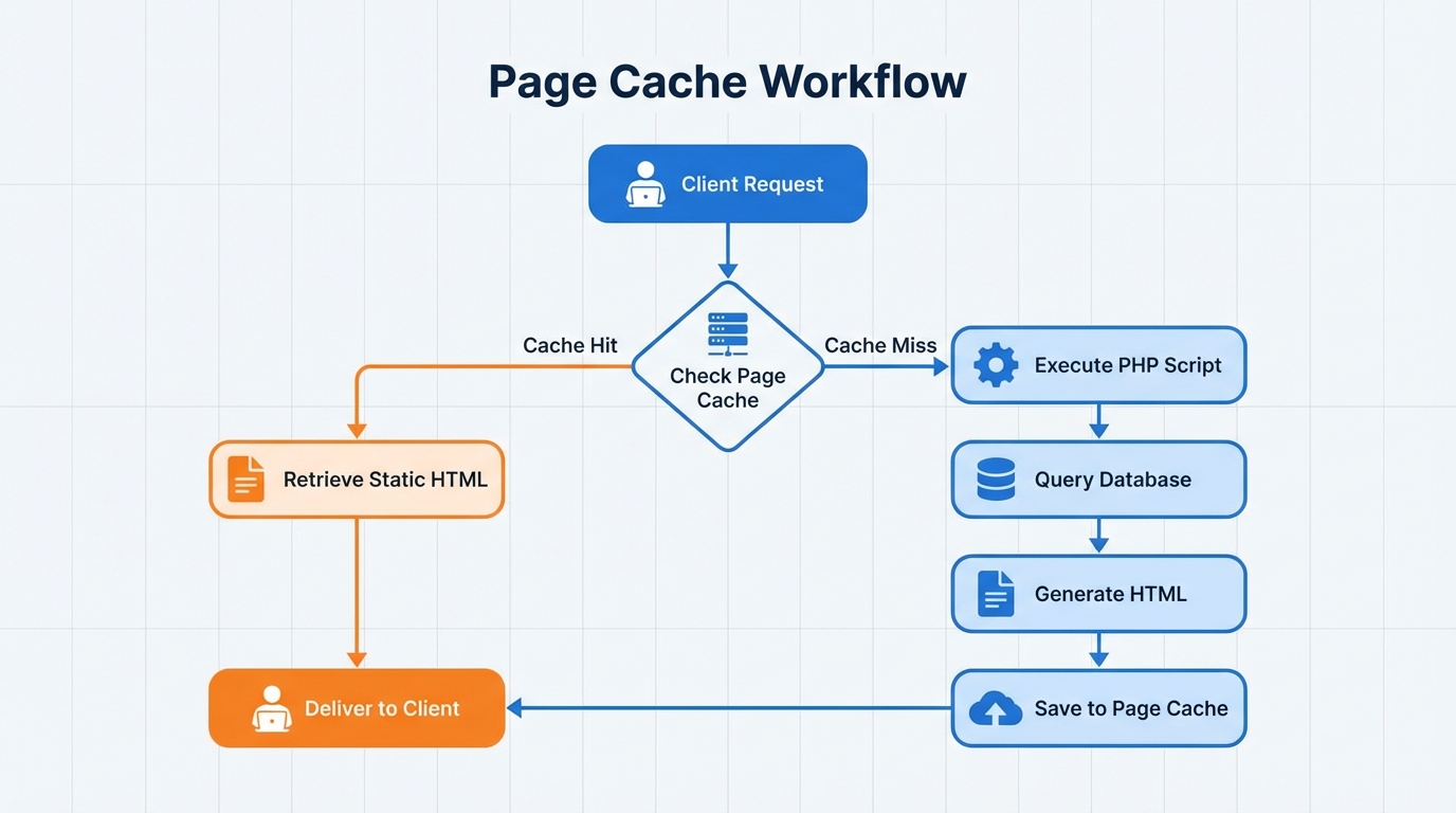 Sơ đồ luồng hoạt động của Page Cache