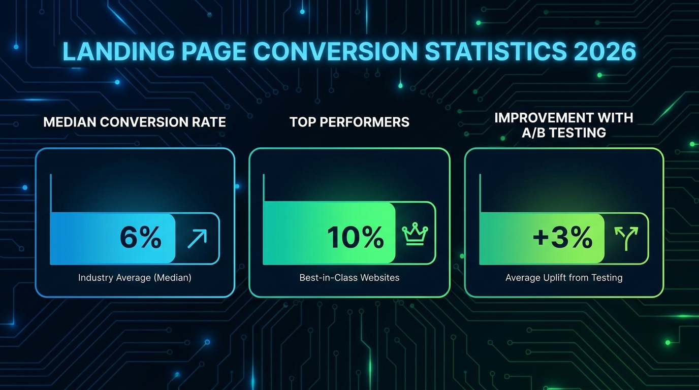 Biểu đồ conversion rate landing page 2026