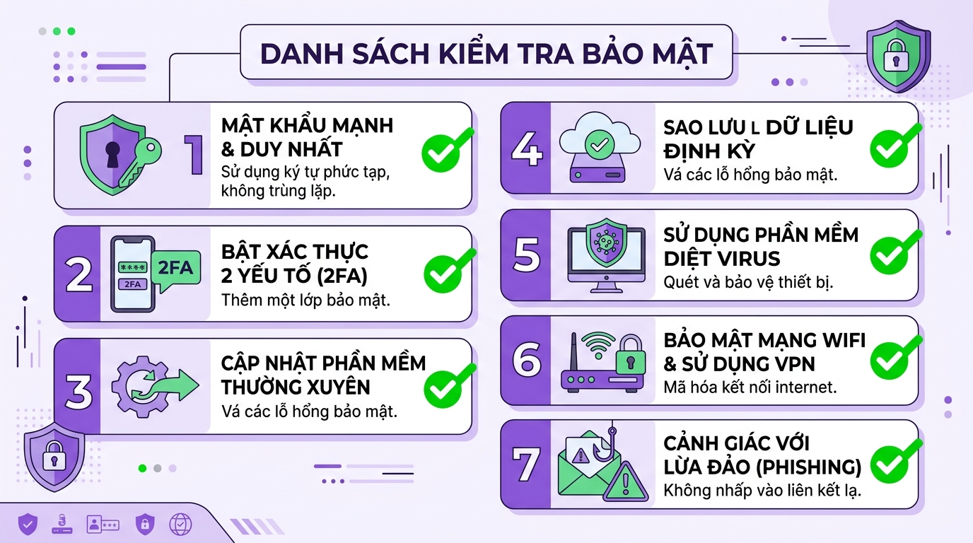 WordPress security checklist with shield and checkmarks