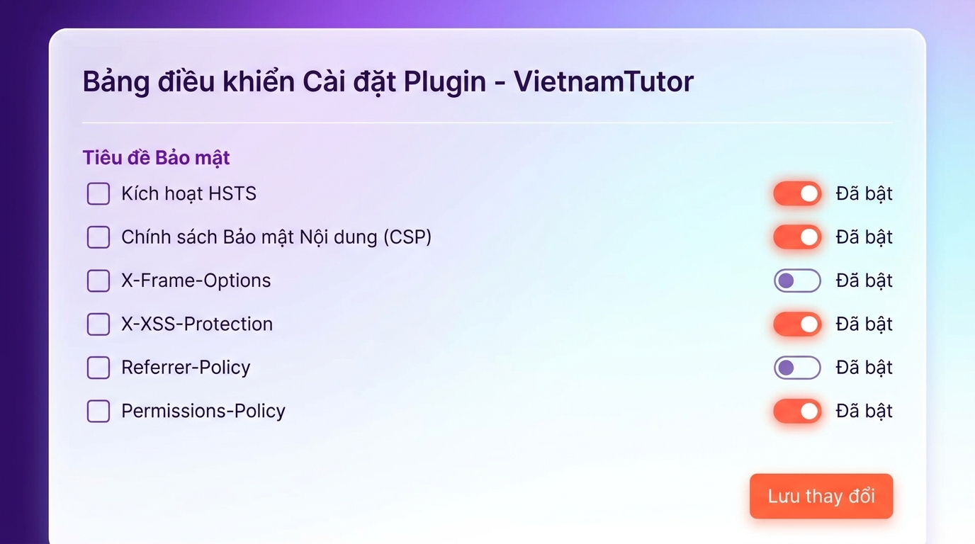 Headers Security plugin settings