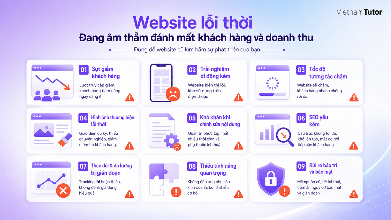 9 dấu hiệu cho thấy doanh nghiệp cần thiết kế lại website