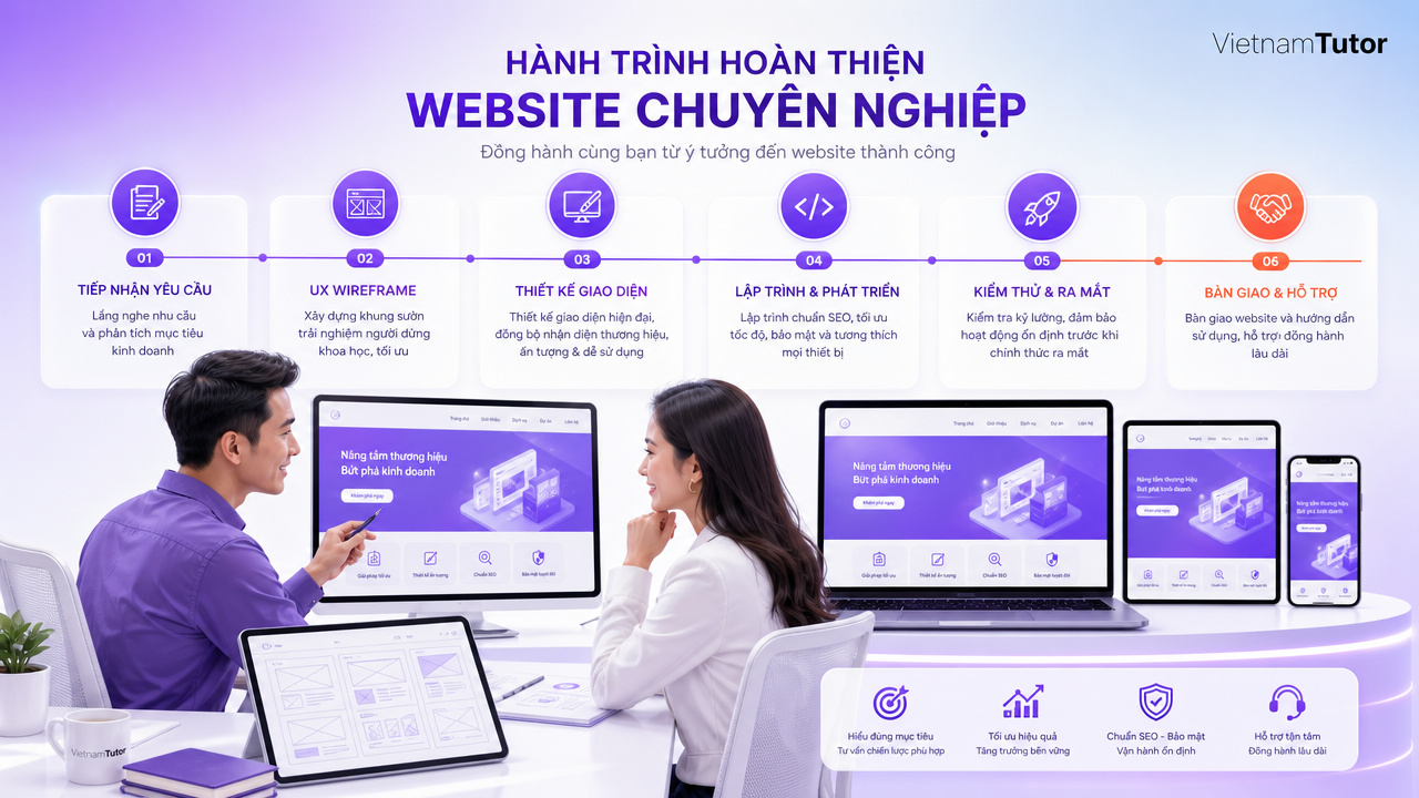 Thiết kế website trọn gói cho doanh nghiệp từ brief đến bàn giao