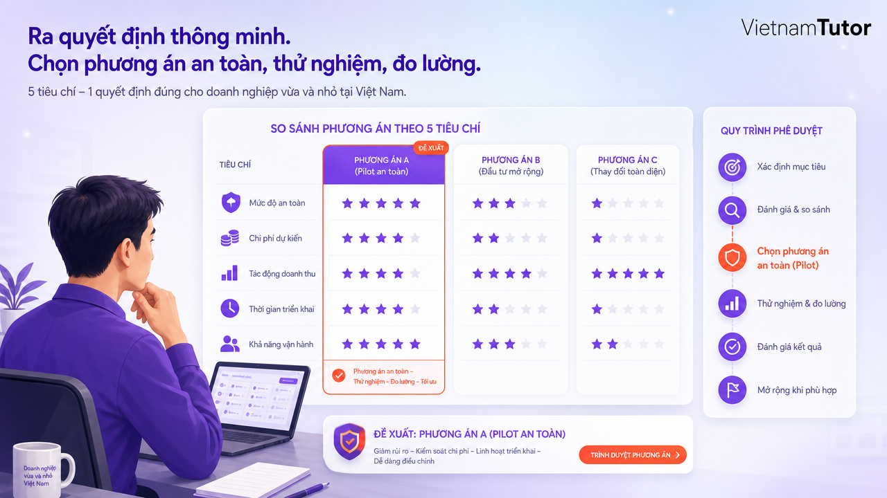 Tự động hóa doanh nghiệp với ma trận chọn quy trình pilot