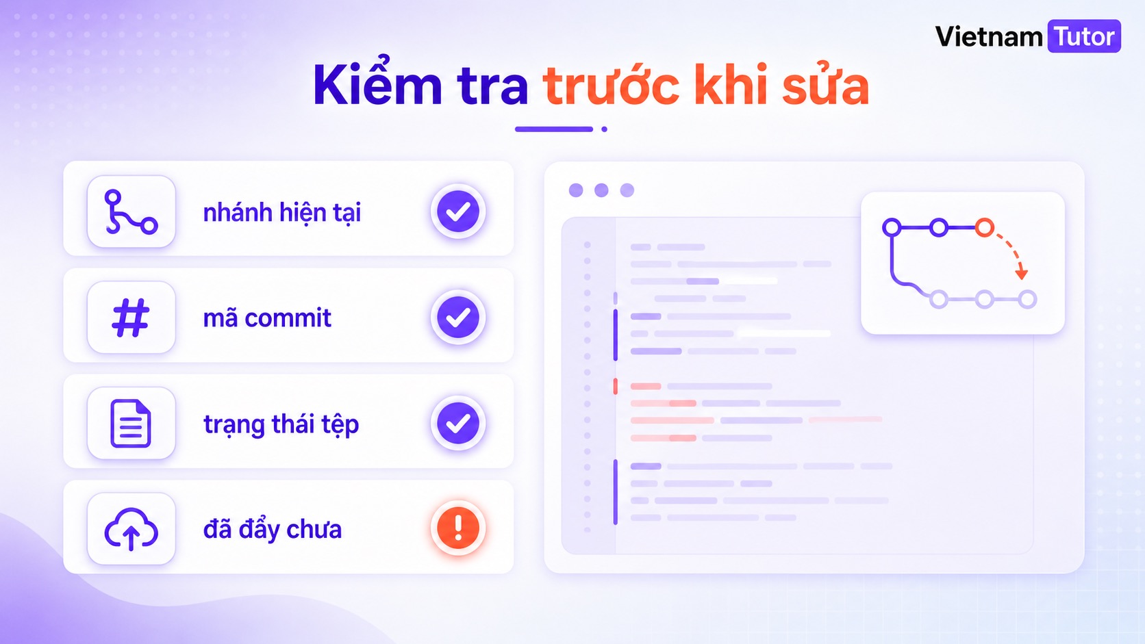 Checklist kiểm tra trước khi sửa git commit vào nhánh sai