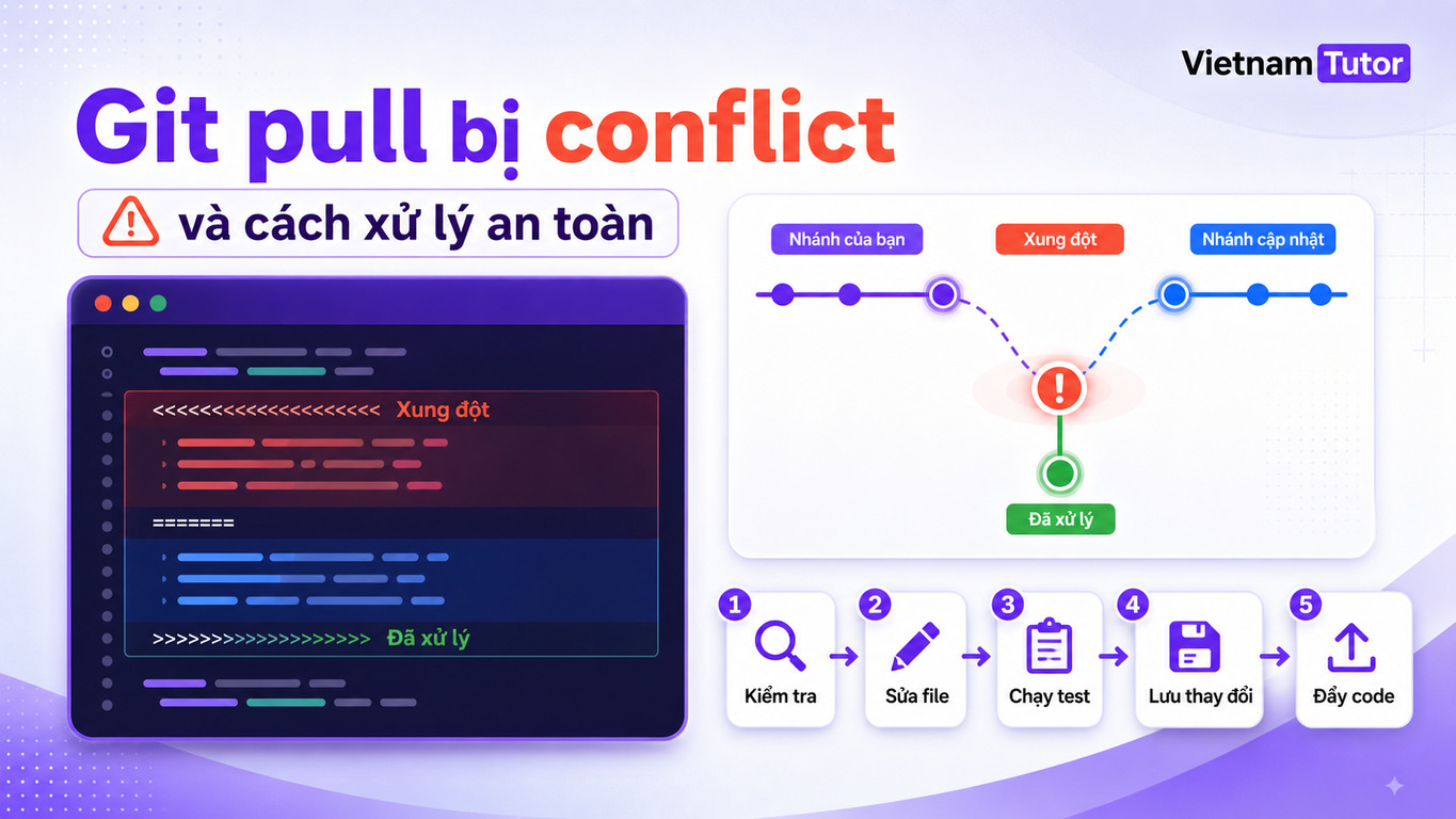 Git pull bị conflict và cách xử lý an toàn
