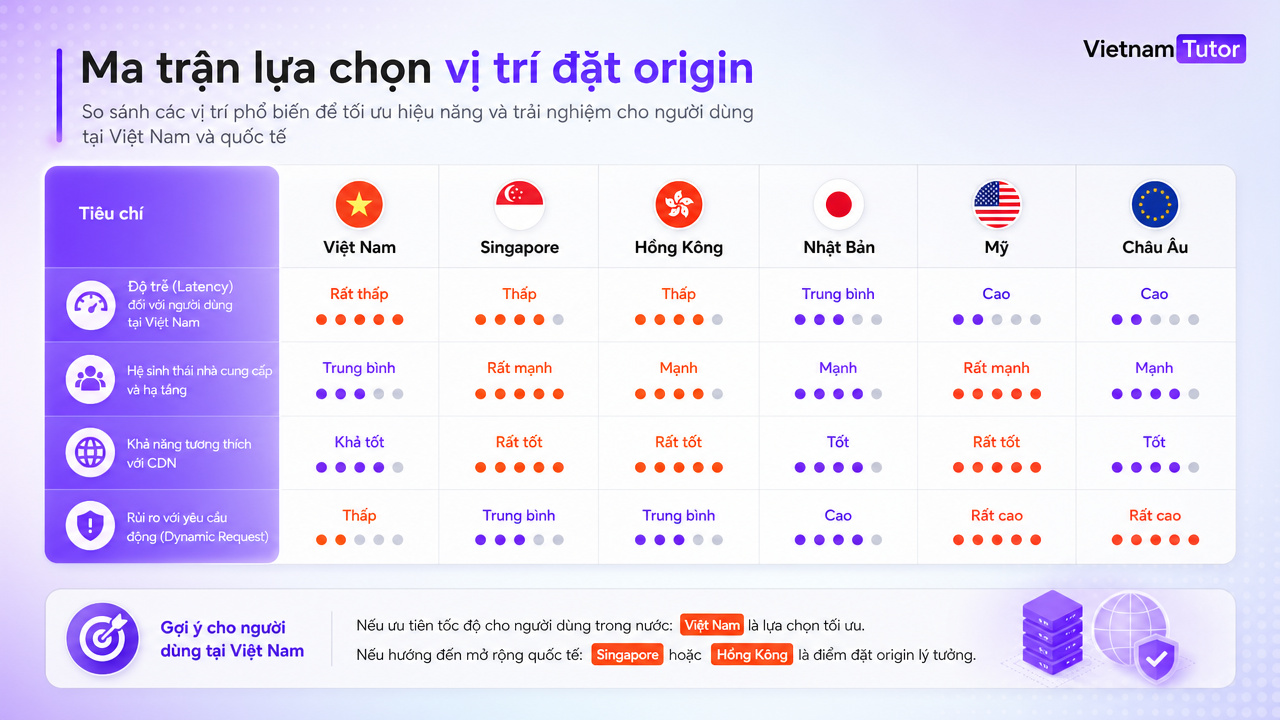 ma trận chọn server location cho website Việt Nam