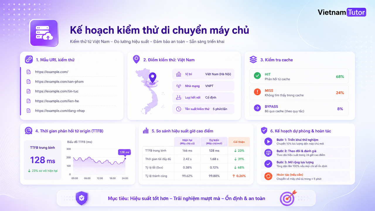 kế hoạch kiểm tra server location trước khi chuyển hosting