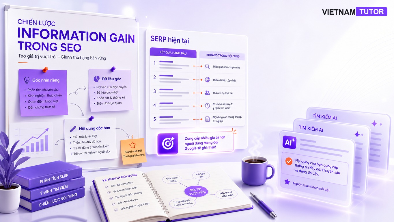 Information Gain trong SEO giúp tạo nội dung độc bản
