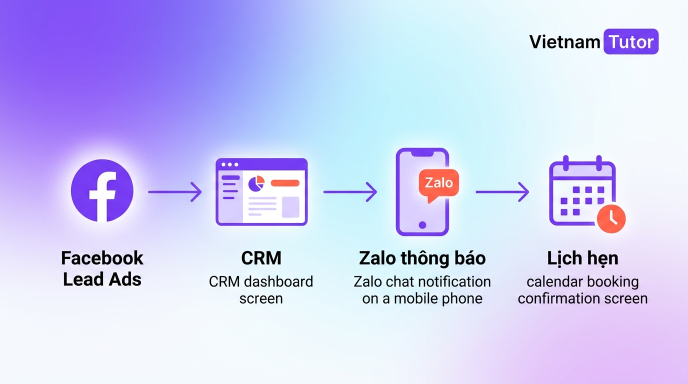Kịch bản tự động hóa bất động sản từ Lead Facebook đến lịch hẹn Sales