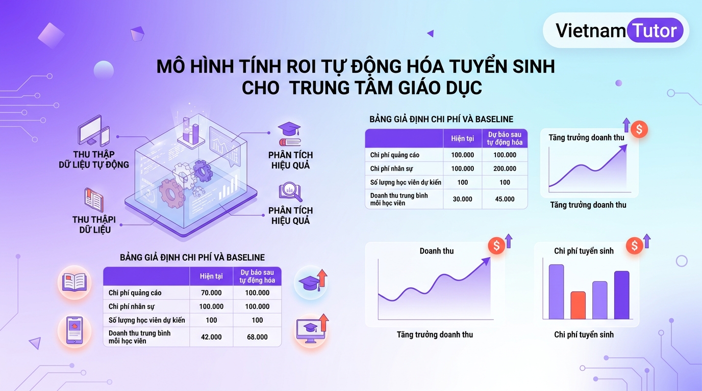Mô hình tính ROI tự động hóa trung tâm giáo dục cho tuyển sinh
