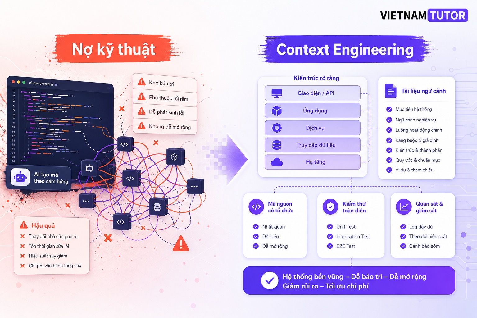vibe coding nợ kỹ thuật và context engineering