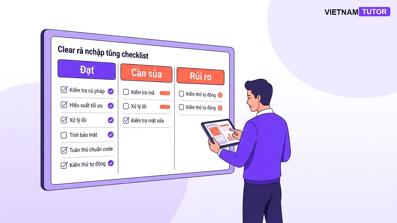 Checklist nghiệm thu cho prompt vibe coding trước khi đưa prototype đi review