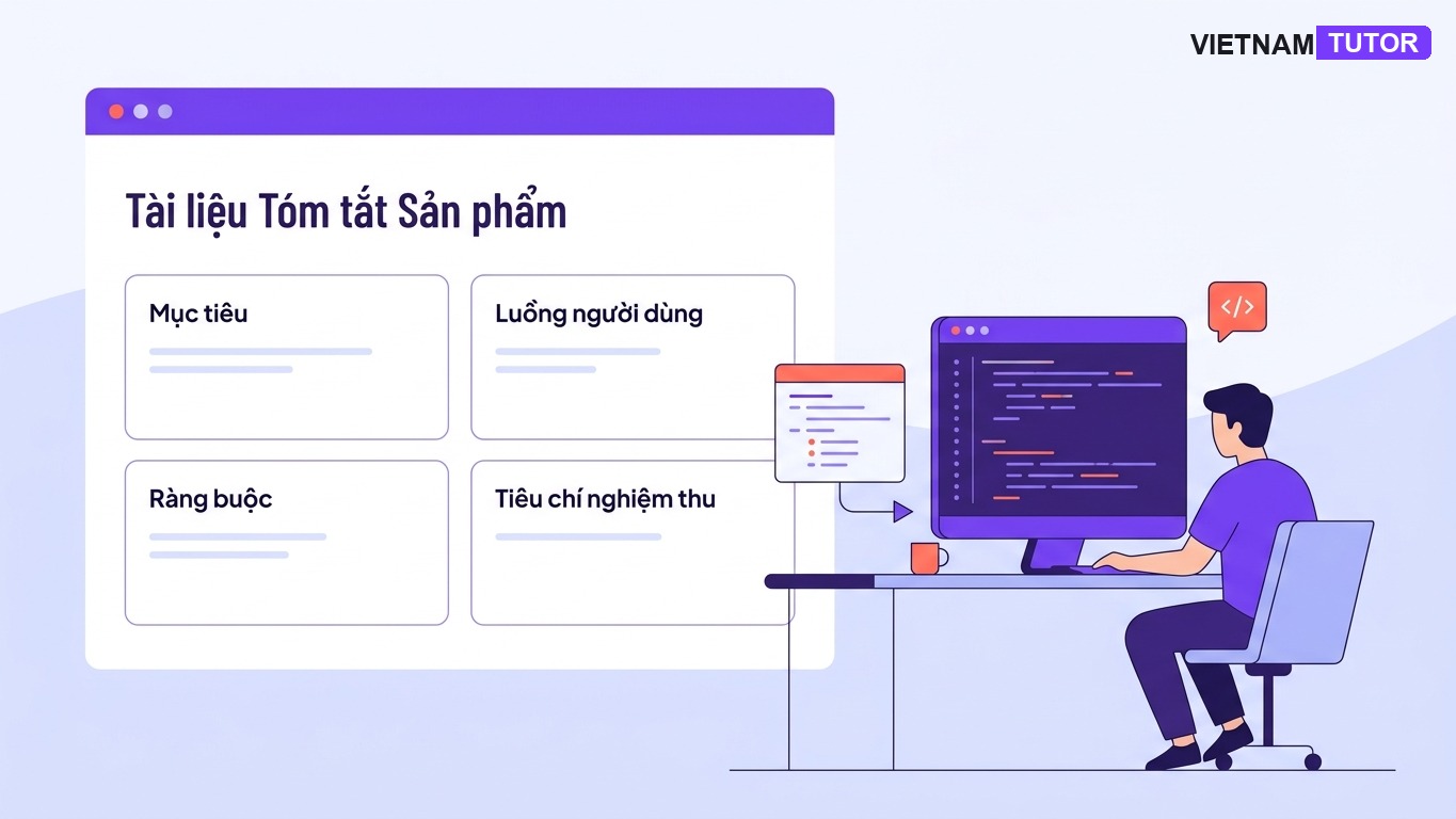 Prompt vibe coding với mẫu brief rõ ràng cho sản phẩm AI